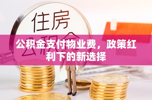 隆化公积金支付物业费，政策红利下的新选择