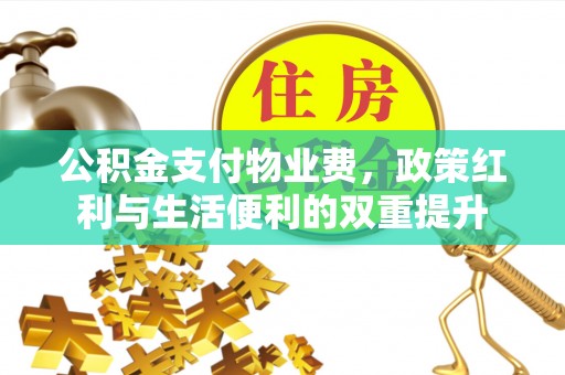 隆化公积金支付物业费，政策红利与生活便利的双重提升