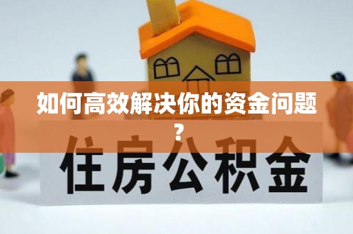 隆化如何高效解决你的资金问题？