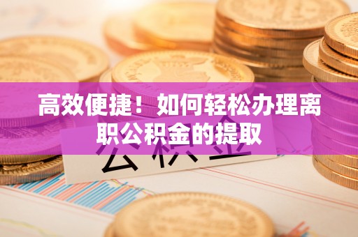 隆化高效便捷！如何轻松办理离职公积金的提取